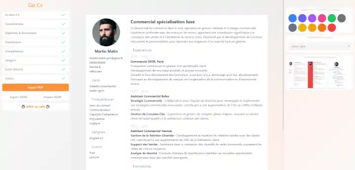 Aperçu de l'application GoCV